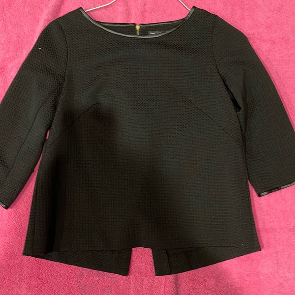 Black textured club Monaco, long sleeve top - Picture 1 of 1